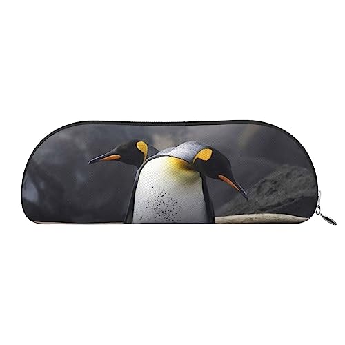 TOMPPY Lustige Pinguine Gedruckt Bleistift Fall Stehen Bis Bleistift Beutel Kleine Bleistifthalter Fall Schreibwaren Organizer Make-up Tasche Mit Reißverschluss, silber, Einheitsgröße, modisch von TOMPPY