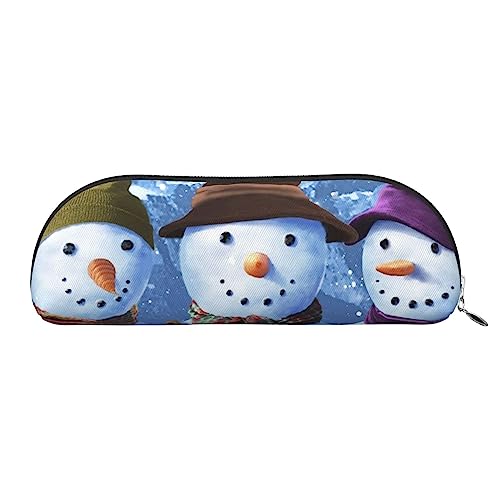 TOMPPY Lustiger Schneemann Gedruckt Bleistift Fall Stehen Bis Bleistift Tasche Kleine Bleistifthalter Fall Schreibwaren Organizer Make-up Tasche mit Reißverschluss, silber, Einheitsgröße, von TOMPPY