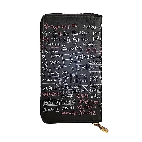 TOMPPY Math Formula bedruckte Damen-Geldbörse, lange Geldbörse, mit Reißverschluss, Clutch, Kartenhalter, Organizer, Schwarz , Einheitsgröße von TOMPPY