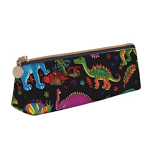 TOMPPY Nette Krankenschwester Gedruckt Bleistift Fall Leder Bleistift Beutel Tragbare Schreibwaren Organizer Bleistift Halter Make-up Tasche Mit Reißverschluss, Cartoon Dinosaurier, Einheitsgröße, von TOMPPY