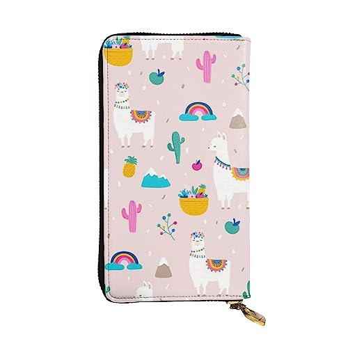 TOMPPY No-Prob Llama bedruckte lange Geldbörse für Damen, mit Reißverschluss, Clutch, Kartenhalter, Organizer, Schwarz, Einheitsgröße, Schwarz , Einheitsgröße von TOMPPY