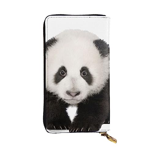 TOMPPY Panda-bedruckte Damen-Geldbörse, lange Geldbörse, mit Reißverschluss, Clutch, Kartenhalter, Organizer, Schwarz , Einheitsgröße von TOMPPY