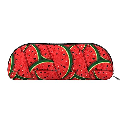 TOMPPY Pfotenabdruck gedruckt Bleistift Tasche mit Reißverschluss, PVC Bleistift Fall Bleistift Tasche Kosmetiktaschen Schreibwaren Beutel, Rote Wassermelone, Einheitsgröße, Schulranzen von TOMPPY