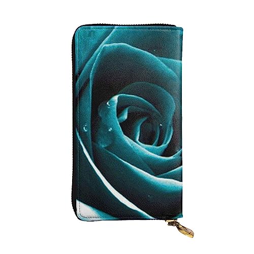 TOMPPY Pretty Rose bedruckte lange Geldbörse für Damen, mit Reißverschluss, Clutch, Kartenhalter, Organizer, Schwarz, Einheitsgröße, Schwarz , Einheitsgröße von TOMPPY