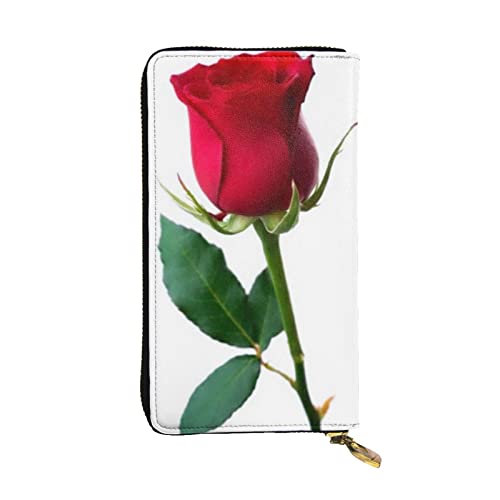 TOMPPY Red Rose Psd bedruckte lange Geldbörse für Damen, mit Reißverschluss, Clutch, Kartenhalter, Organizer, Schwarz, Einheitsgröße, Schwarz , Einheitsgröße von TOMPPY