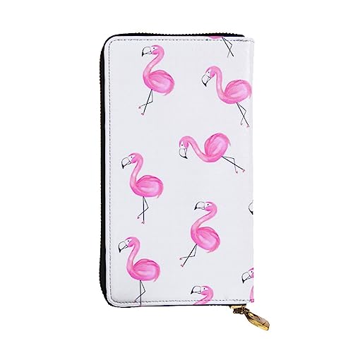 TOMPPY Schöne rosa Flamingos bedruckte Frauen lange Brieftasche Reißverschluss um Brieftasche Clutch Geldbörse Kartenhalter Organizer, schwarz, Einheitsgröße, Schwarz , Einheitsgröße von TOMPPY