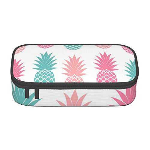 TOMPPY Sommer Ananas Gedruckt Bleistift Fall Große Kapazität Bleistift Beutel Tragbare Bleistift Tasche Büro Schreibwaren Organizer, Schwarz , Einheitsgröße, Tragbar, einfach, Reisen, einzigartig von TOMPPY