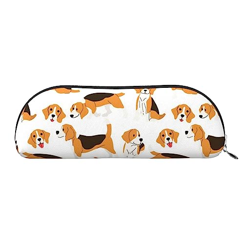 TOMPPY Tropische Blätter gedruckt Bleistift Tasche mit Reißverschluss, PVC Bleistift Fall Bleistift Tasche Kosmetiktaschen Schreibwaren Beutel, Hund 1, Einheitsgröße, Schulranzen von TOMPPY