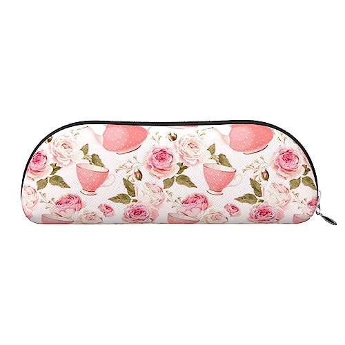 TOMPPY Trotting Flach Beschichtete Retrievers Pfote Gedruckt Bleistift Tasche mit Reißverschluss, PVC Bleistift Fall Bleistift Tasche Kosmetiktaschen Schreibwaren Beutel, Rosa Teekanne, Einheitsgröße, von TOMPPY