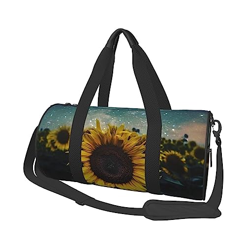 The Most Beautiful Sunflower Printed Sports Duffel Bag Gym Tote Bag Weekender Travel Bag Sports Gym Bag For Workout Overnight Travel Luggage Women Men, Black, One Size, Schwarz , Einheitsgröße von TOMPPY