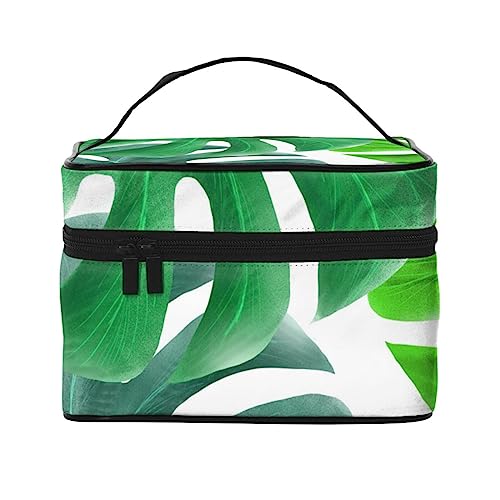 Tropical Greens Kosmetiktasche Make-up-Tasche Reise Kosmetiktaschen für Frauen Kulturbeutel, Tropische Grün-Palme, Einheitsgröße von TOMPPY