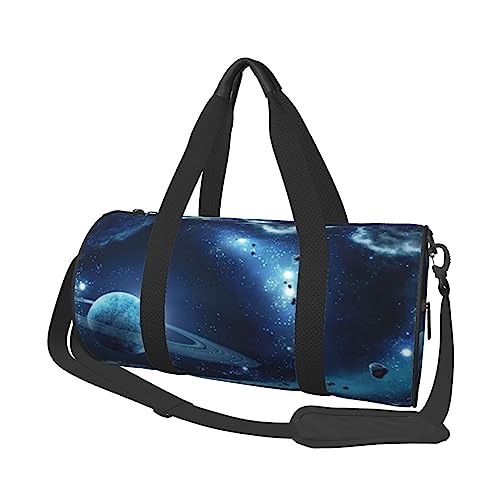 Universum Galaxy bedruckte Sporttasche Sporttasche Turnbeutel Weekender Reisetasche Sport Gym Bag für Workout Übernachtung Reisegepäck Damen Herren, Schwarz, Einheitsgröße, Schwarz , Einheitsgröße von TOMPPY