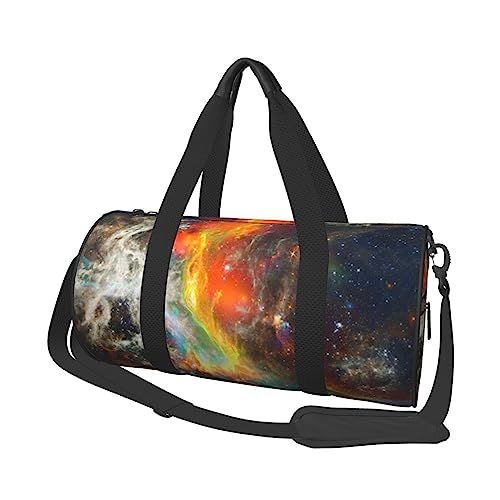 Universum Galaxy bedruckte Sporttasche Sporttasche Turnbeutel Weekender Reisetasche Sport Gym Bag für Workout Übernachtung Reisegepäck Damen Herren, Schwarz, Einheitsgröße, Schwarz , Einheitsgröße von TOMPPY