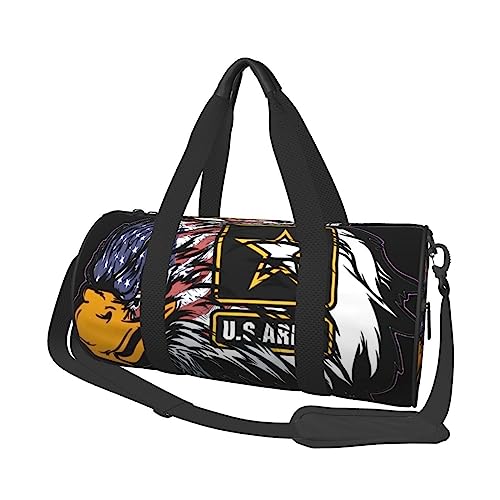 Us Army Cool American Flag Eagle Printed Sports Duffel Bag Gym Tote Bag Weekender Travel Bag Sports Gym Bag For Workout Overnight Travel Luggage Women Men, Black, One Size, Schwarz , Einheitsgröße von TOMPPY