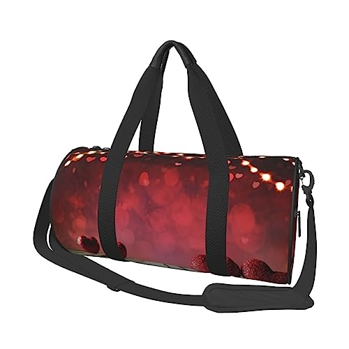 Valentinstag bedruckte Sporttasche Sporttasche Turnbeutel Weekender Reisetasche Sport Gym Bag für Workout Übernachtung Reisegepäck Damen Herren, Schwarz, Einheitsgröße, Schwarz , Einheitsgröße von TOMPPY