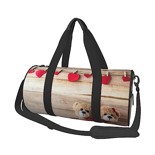 Valentinstag bedruckte Sporttasche Sporttasche Turnbeutel Weekender Reisetasche Sport Turnbeutel für Workout Übernachtung Reisegepäck Damen Herren, Schwarz, Einheitsgröße, Schwarz , Einheitsgröße von TOMPPY