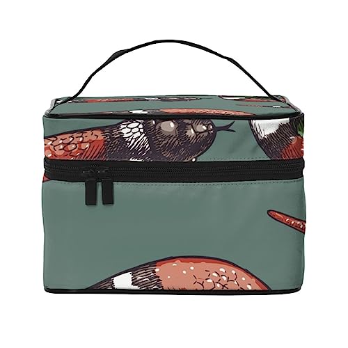 Vintage Schmetterlinge Motten Magie verzierte Insekten Kosmetiktasche Make-up Tasche Reise Kosmetiktaschen für Frauen Kulturbeutel, Lampropeltis Triangulum und Rose Coral Royal Striped Snake and Flower, Einheitsgröße von TOMPPY