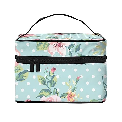 Vivid Gardern Landschaft Kosmetiktasche Make-up Tasche Reise Kosmetiktaschen für Frauen Kulturbeutel, Vintage Rosa Blume, Einheitsgröße von TOMPPY