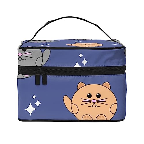 Weiße Hirsch-Silhouetten Weihnachten Hirsch Rudolph Kosmetiktasche Make-up Tasche Reise Kosmetiktaschen für Frauen Kulturbeutel, Kawaii Katzen Niedliches Tier, Einheitsgröße von TOMPPY