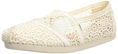 TOMS Damen Moroccan Corchet Alpargata Flache Slipper, Grauweiß, 43.5 EU von TOMS