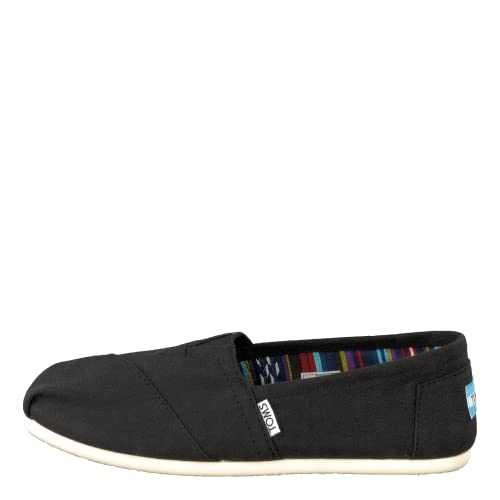 TOMS ALPARGATA Loafer Flat Espadrille Canvas Damen - Schwarz Weiß - Gr. EU 38.5 von TOMS