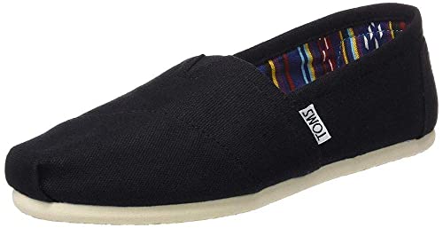 TOMS Damen Schwarz Leinwand Classic Espadrilles-UK 6 von TOMS