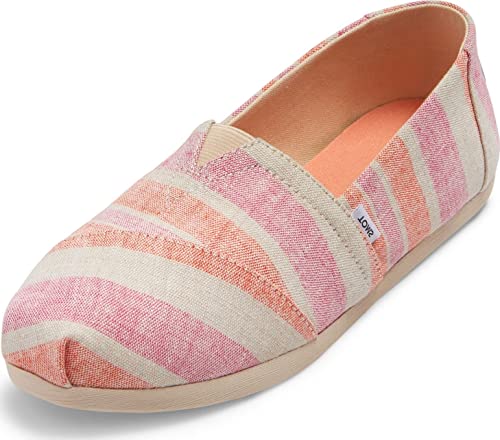 TOMS Damen Alpargata Print Flache Slipper, Breite Streifen Rosa, 35.5 von TOMS