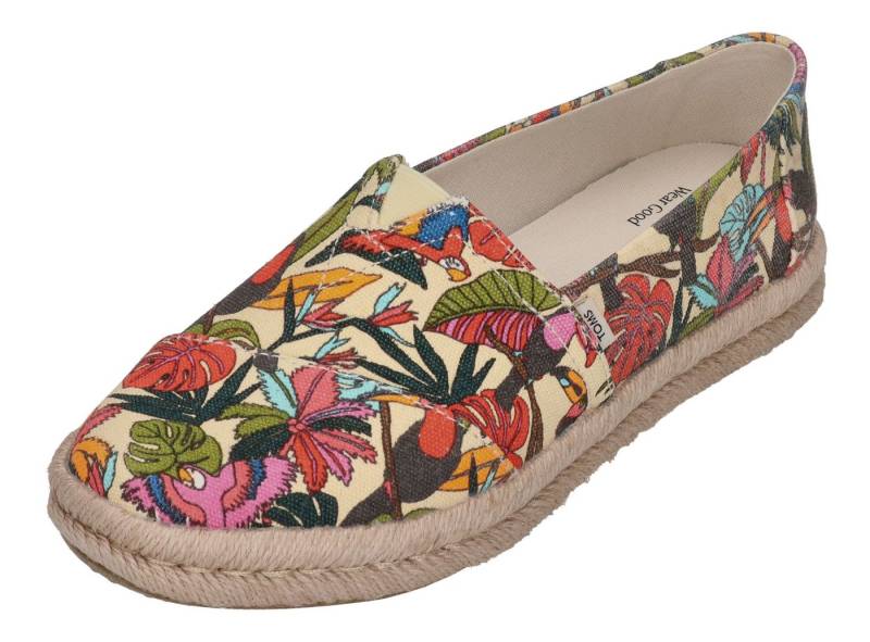 TOMS ALPARGATA ROPE 2.0 Espadrille Light Almond Multi Birds Of Paradise Canvas von TOMS