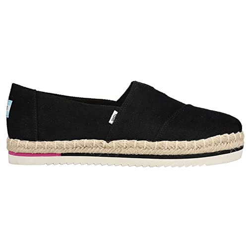 TOMS Alpargata Damen Plateau-Seil zum Reinschlüpfen, flach, lässig, Schwarz, Schwarz, 37.5 EU von TOMS