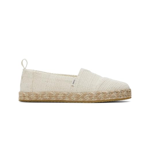 TOMS Mädchen Alpargata Rope Flacher Slipper, Natural Undyed Metallic Linen Stripe, 35 EU von TOMS
