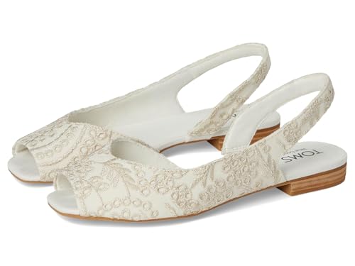 TOMS Briella Damen Slingback Ballerinas, Egret Botanical Eyelet, 37.5 EU von TOMS