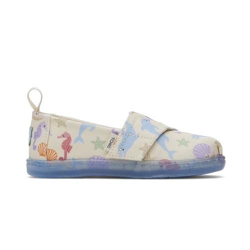 TOMS Classic Alpargata Flacher Slipper, Natural Ocean Friends Print, 22 EU von TOMS