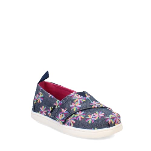 TOMS Classic Alpargata Flacher Slipper, Navy Embroidered Flora, 24 EU von TOMS