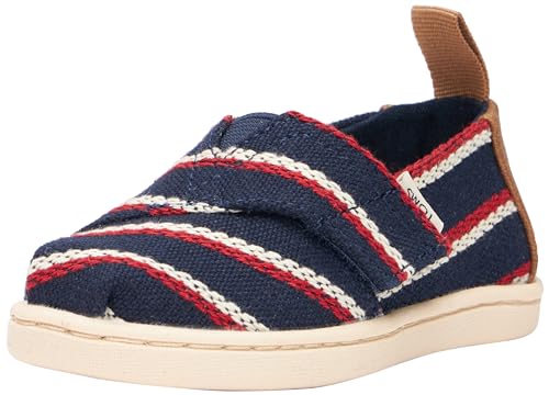 TOMS Classic Alpargata Flacher Slipper, Navy Woven Stripes, 31 EU von TOMS