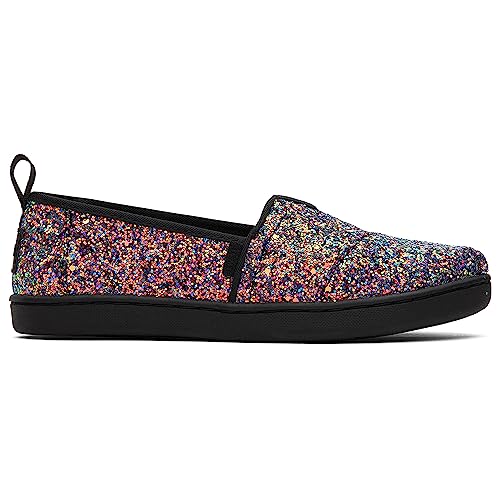 TOMS Mädchen Classic Alpargata Flacher Slipper, Schwarzer Grober Glitzer, 36.5 EU TOMS Mädchen Classic Alpargata Flacher Slipper, Schwarzer Grober Glitzer, 36.5 EU von TOMS