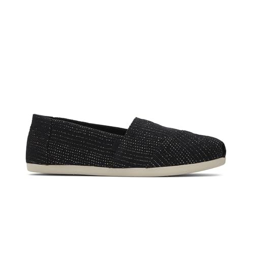 TOMS Damen Alpargata CloudBound Flacher Slipper, Black Metallic Linen Stripe, 37 EU von TOMS