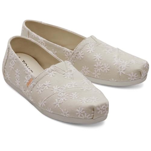 TOMS Damen Alpargata CloudBound Flacher Slipper, Natural Embroidered Floral, 38 EU von TOMS