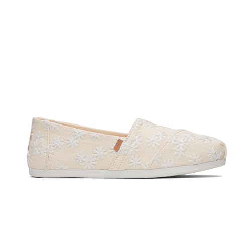 TOMS Damen Alpargata CloudBound Flacher Slipper, Natural Embroidered Floral, 47 EU von TOMS