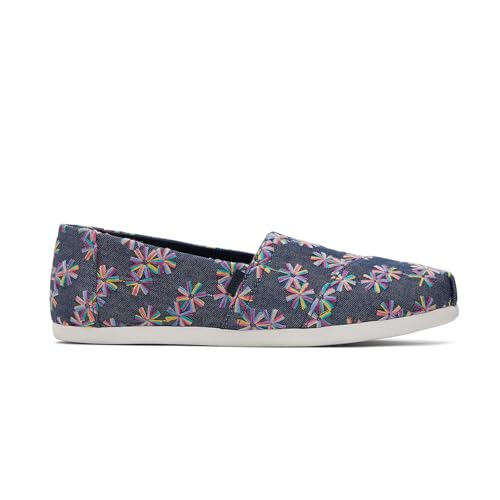 TOMS Damen Alpargata CloudBound Flacher Slipper, Navy Multi Embroidered Floral, 38.5 EU von TOMS