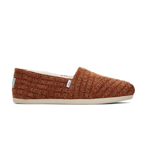 TOMS Damen Alpargata Cloudbound Flacher Slipper, Gebranntes Orange Rippstrick-Kunstfell, 36 EU von TOMS