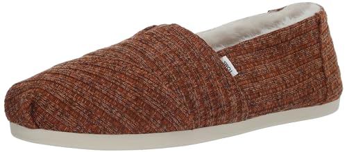 TOMS Damen Alpargata Cloudbound Flacher Slipper, Burnt Orange Rib Knit Faux Fur, 37.5 EU von TOMS