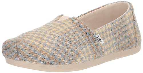 TOMS Damen Alpargata Cloudbound Flacher Slipper, Himmelblau Karierter Tweed, 37 EU von TOMS