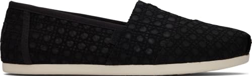 TOMS Damen Alpargata Cloudbound Flacher Slipper, Schwarze Korbgeflecht-Spitze, 38 EU von TOMS