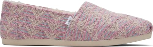 TOMS Damen Alpargata Cloudbound Flacher Slipper, Vintage Pink Cozy Global Woven Faux Fur, 37.5 EU von TOMS