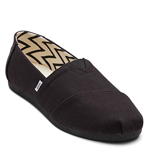 TOMS Damen Alpargata Flacher Slipper, Black/Black Wide Recycled Cotton Canvas, 43 EU Weit von TOMS