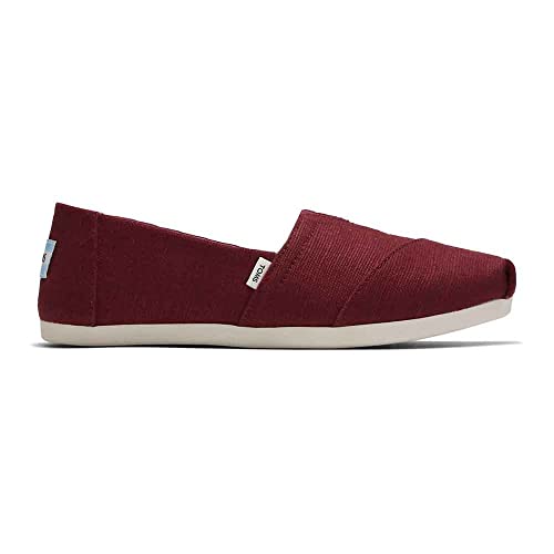 TOMS Damen Alpargata recycelter Baumwollleinen Flacher Slipper, Black Cherry, 36.5 EU von TOMS