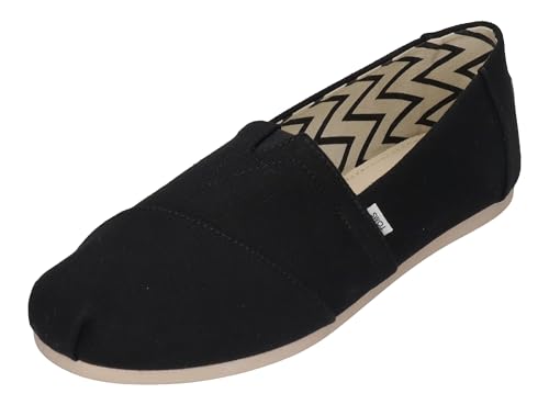 TOMS Damen Alpargata Flacher Slipper, Black Wide Recycled Cotton Canvas, 38.5 EU Weit von TOMS