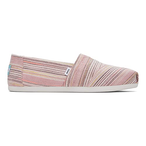 TOMS Damen Alpargata Print Flacher Slipper, Pink Stripes, 40 EU von TOMS