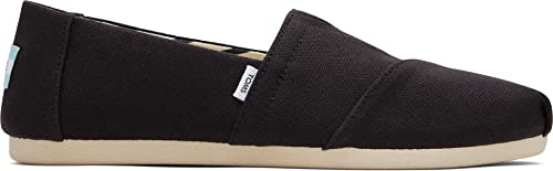 TOMS Damen Alpargata aus recycelter Baumwolle Flache Slipper, Schwarz Weiß, 35.5 EU von TOMS