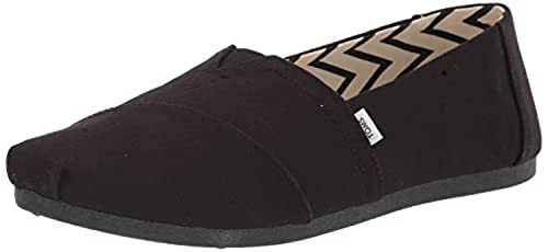 TOMS Damen Alpargata aus recycelter Baumwolle Flache Slipper, SCHWARZ, 36.5 EU von TOMS